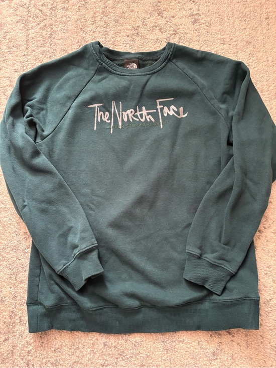 The North Face Tops - The North Face Women’s Deep Green Script Logo Crewneck Sweatshirt